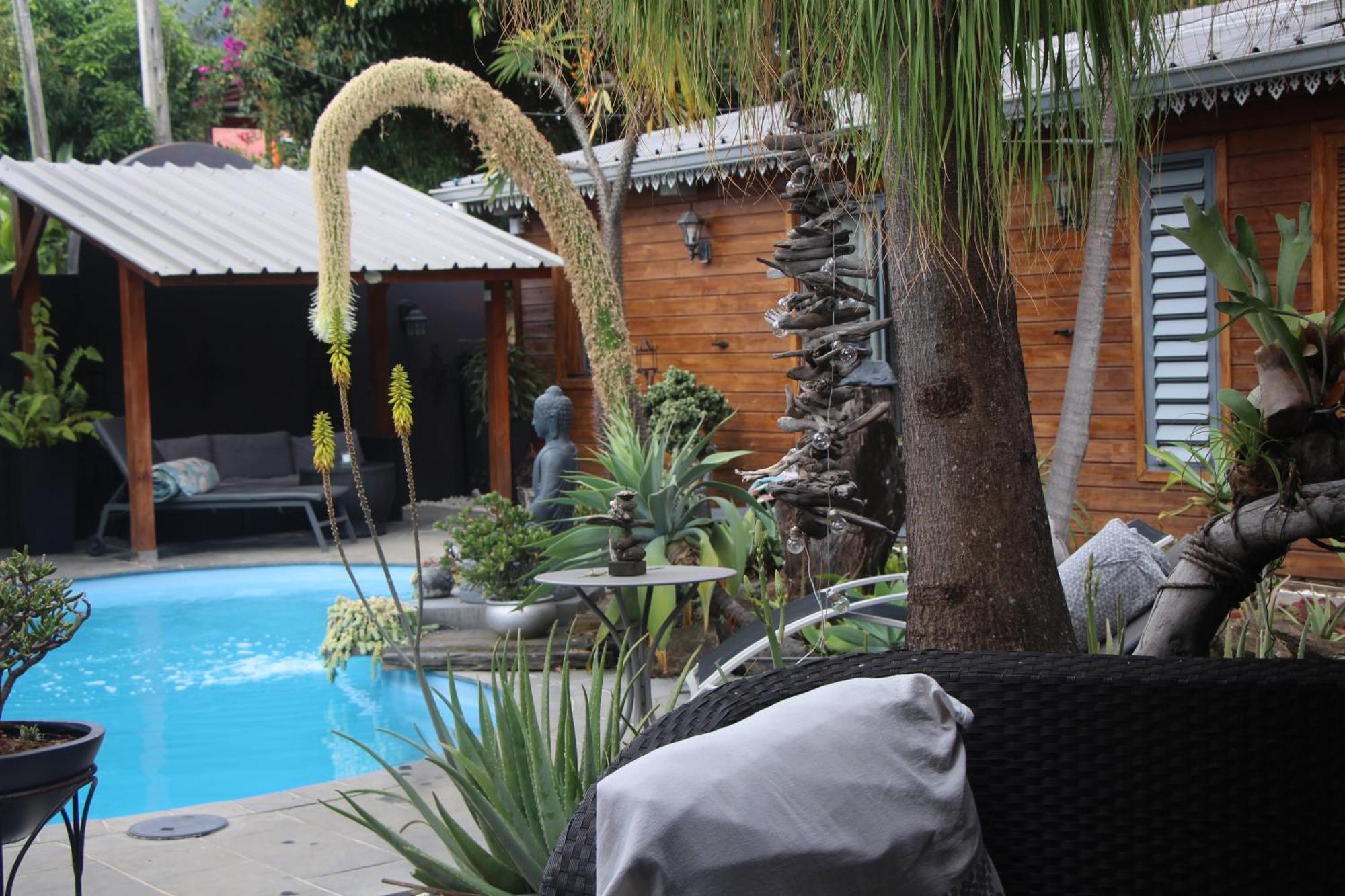 La Liane De Jade 974-Lodge Le Palissandre - Jacuzzi Privatif - Piscine Chauffee Le Bois de Nefles  Luaran gambar